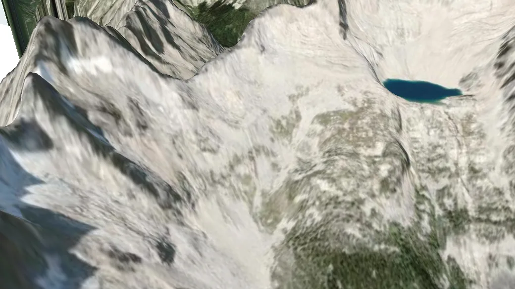 3-D terrain view of Bertha Lake Trail