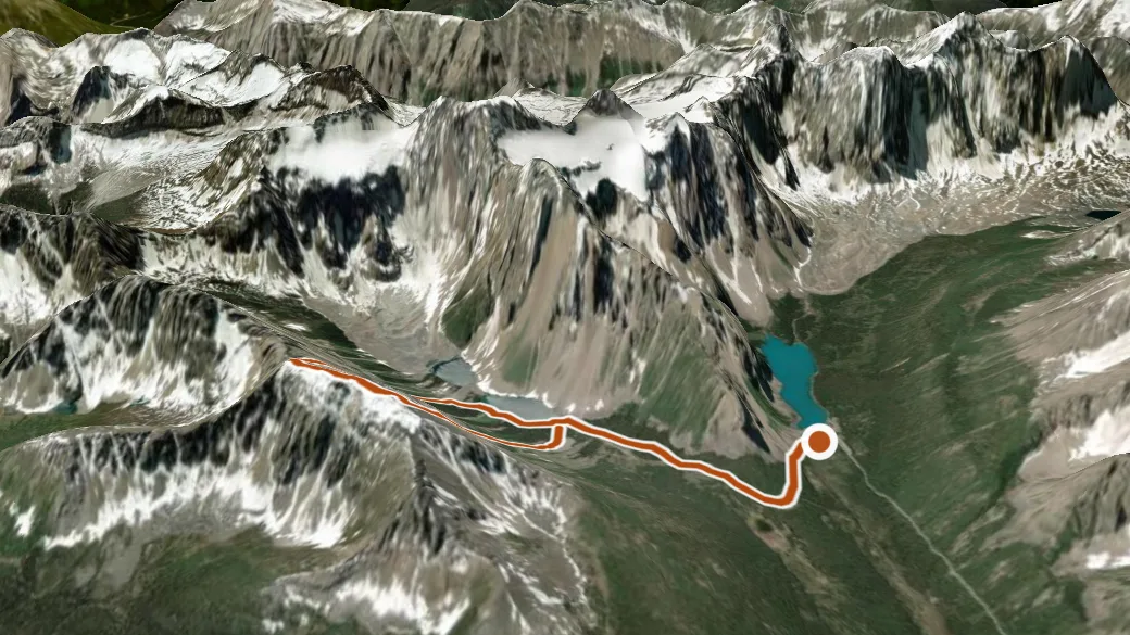 3-D terrain view of Panorama Ridge Route