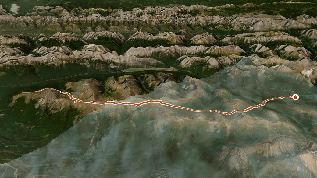 3-D terrain view of Skyline Trail