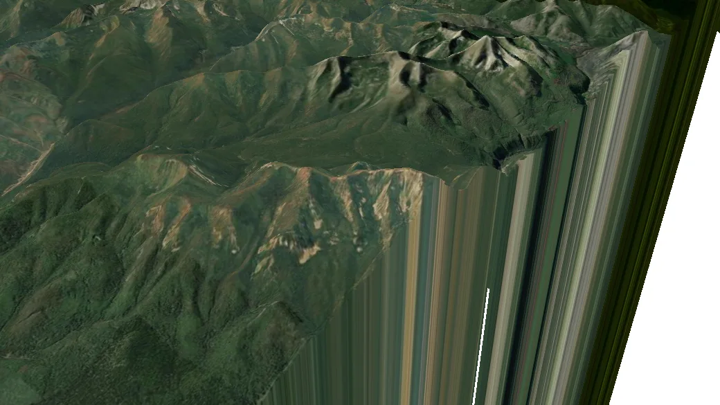 3-D terrain view of Tamarack Trail