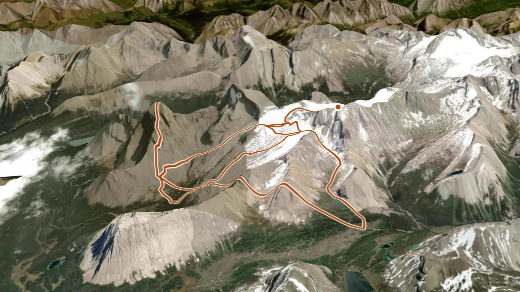 3-D terrain view of Douglas and Lychnis Routes