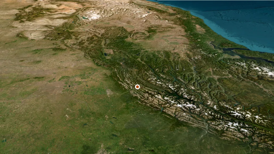3-D terrain view of Cautley to Wonder Route