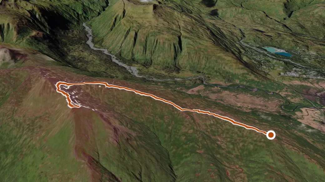 3-D terrain view of Heitman Mountain Trail