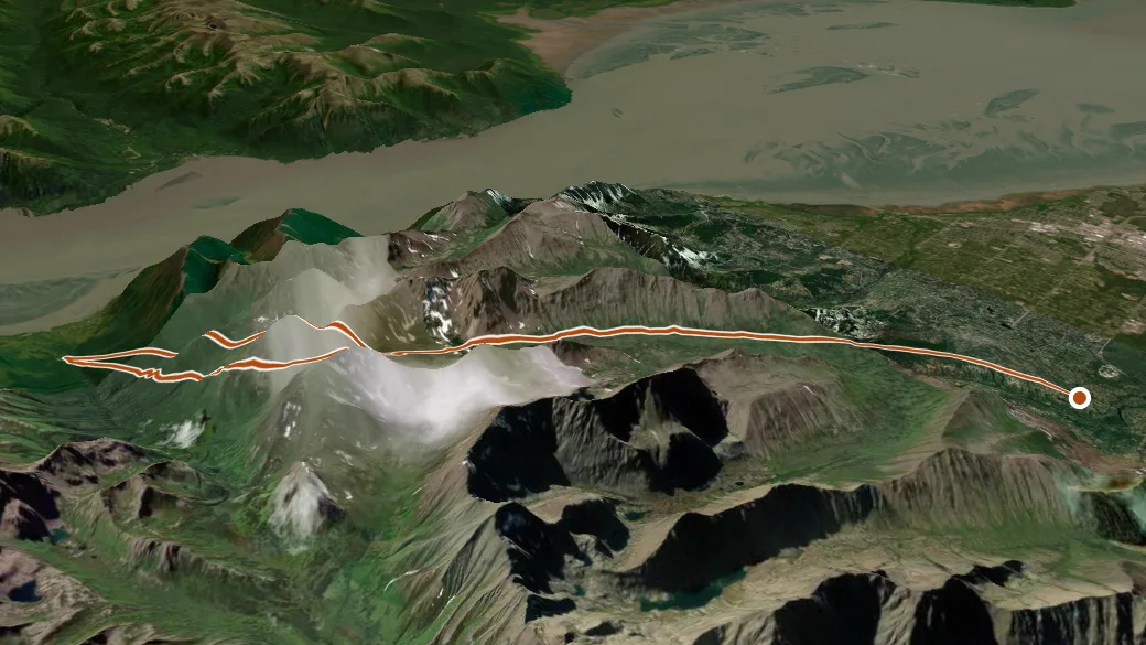 3-D terrain view of Powerline