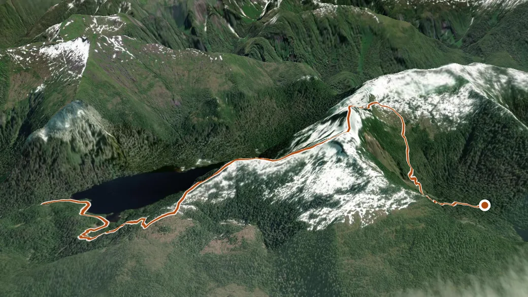 3-D terrain view of Minerva Mountain