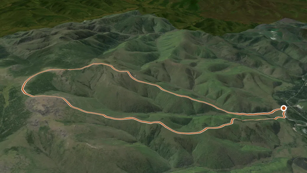 3-D terrain view of Granite Tors Trail