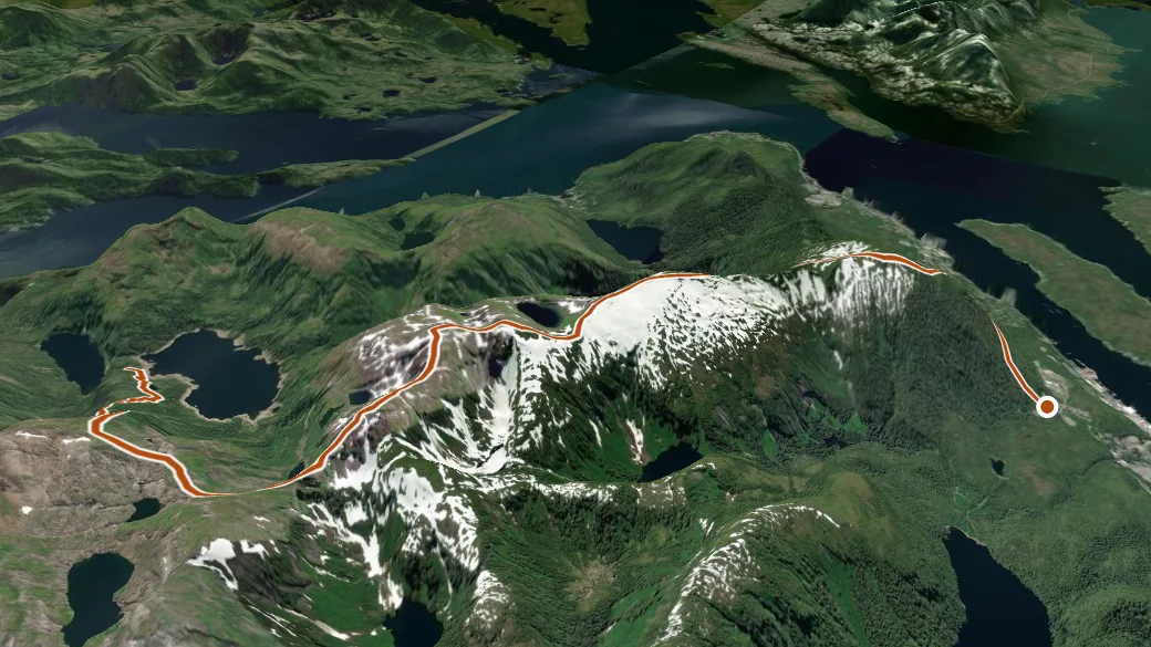 3-D terrain view of Deer Mountain