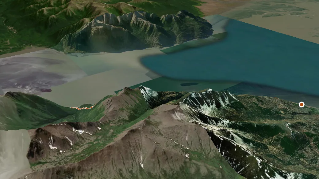 3-D terrain view of Turnagain Arm