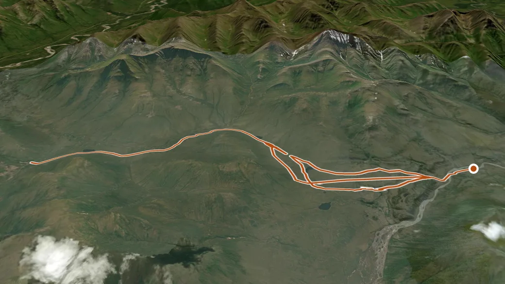 3-D terrain view of Winter Trail