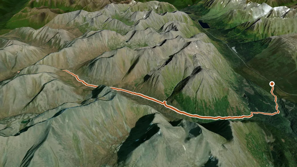 3-D terrain view of Devil's Creek Trail