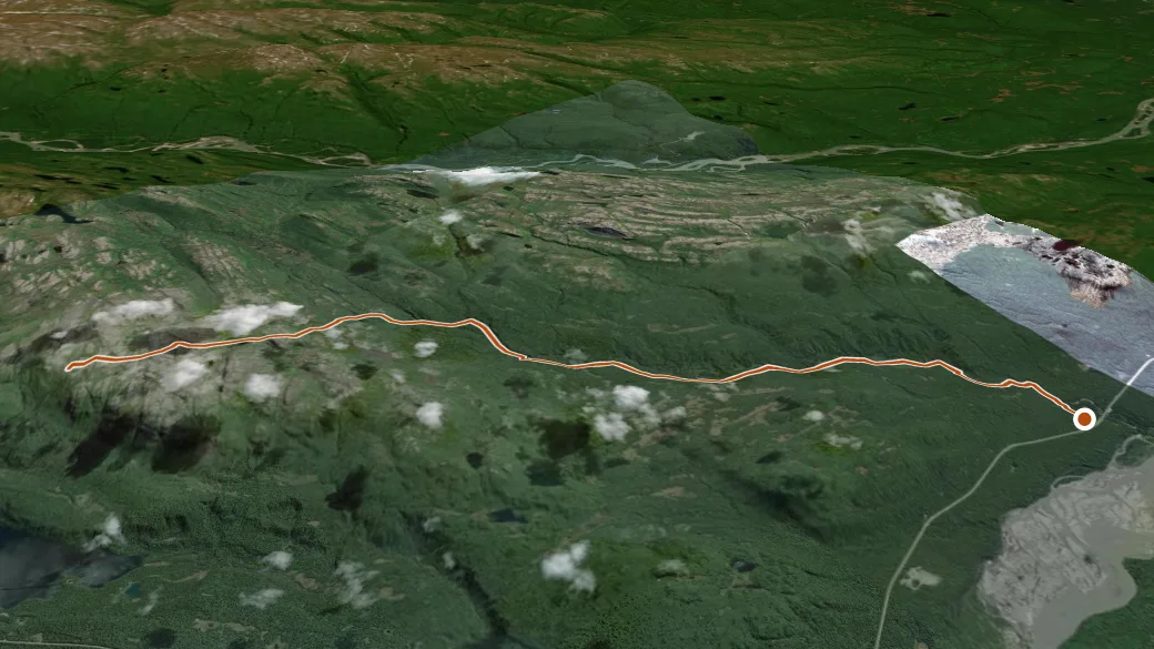 3-D terrain view of Upper Troublesome Creek