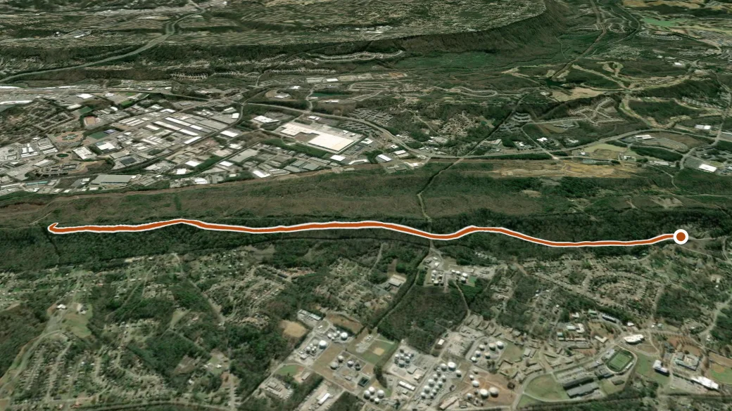 3-D terrain view of BMRR North Trail