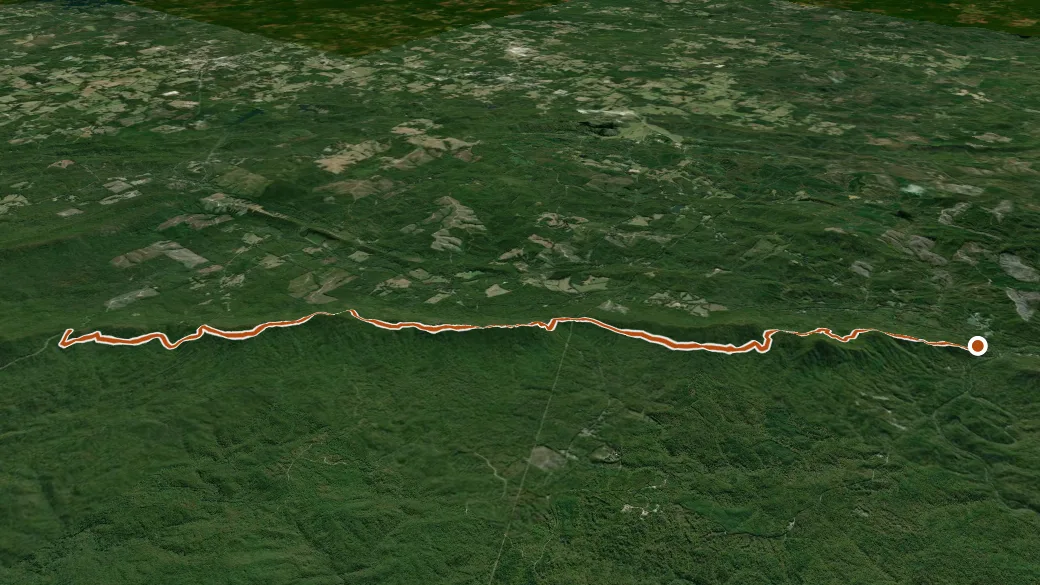 3-D terrain view of Pinhoti Trail