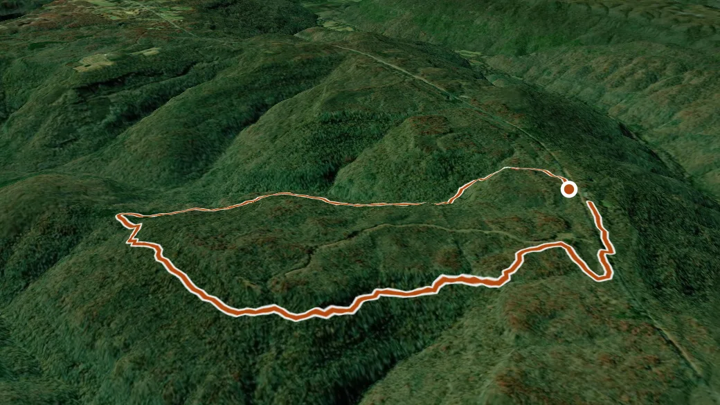 3-D terrain view of Bear Den Point Trail