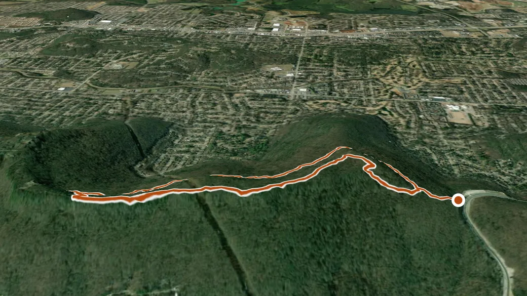 3-D terrain view of Vernado Trail