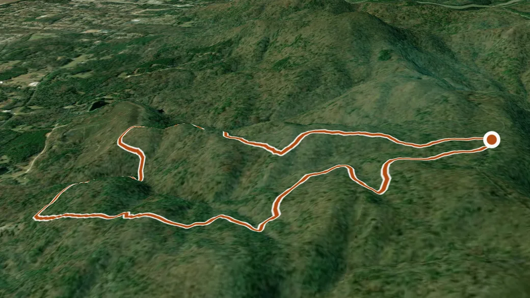 3-D terrain view of Boundary Trail