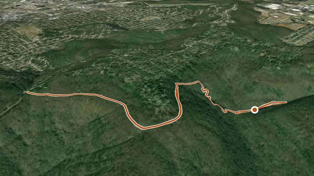 3-D terrain view of Natural Well Trail