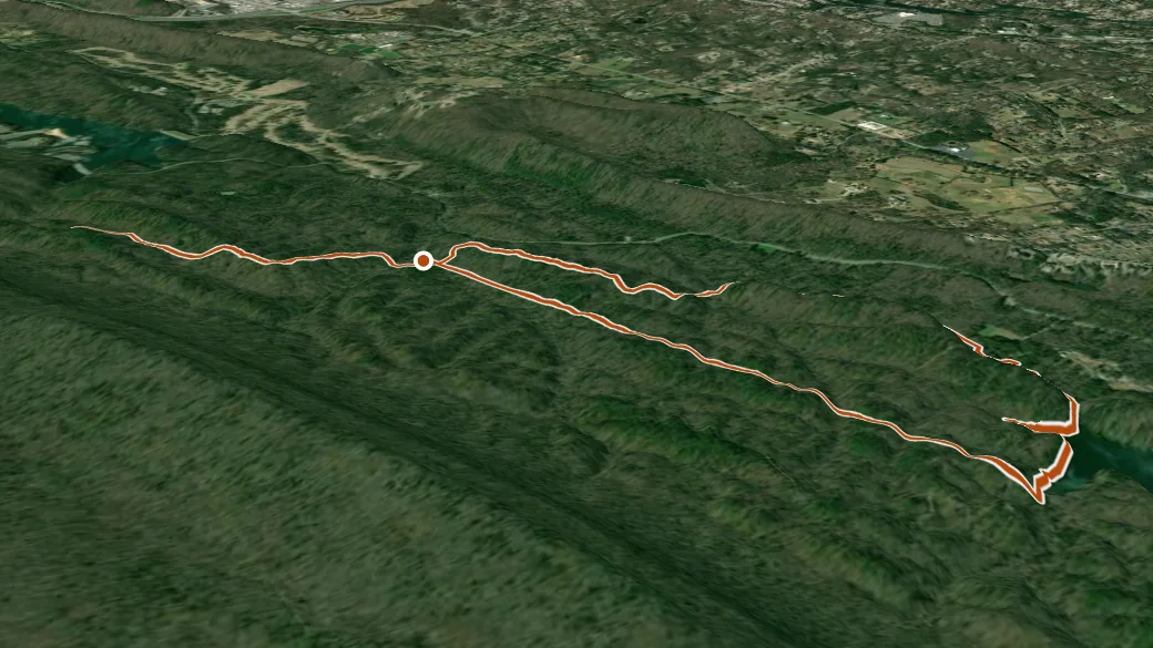 3-D terrain view of Foothills Trail