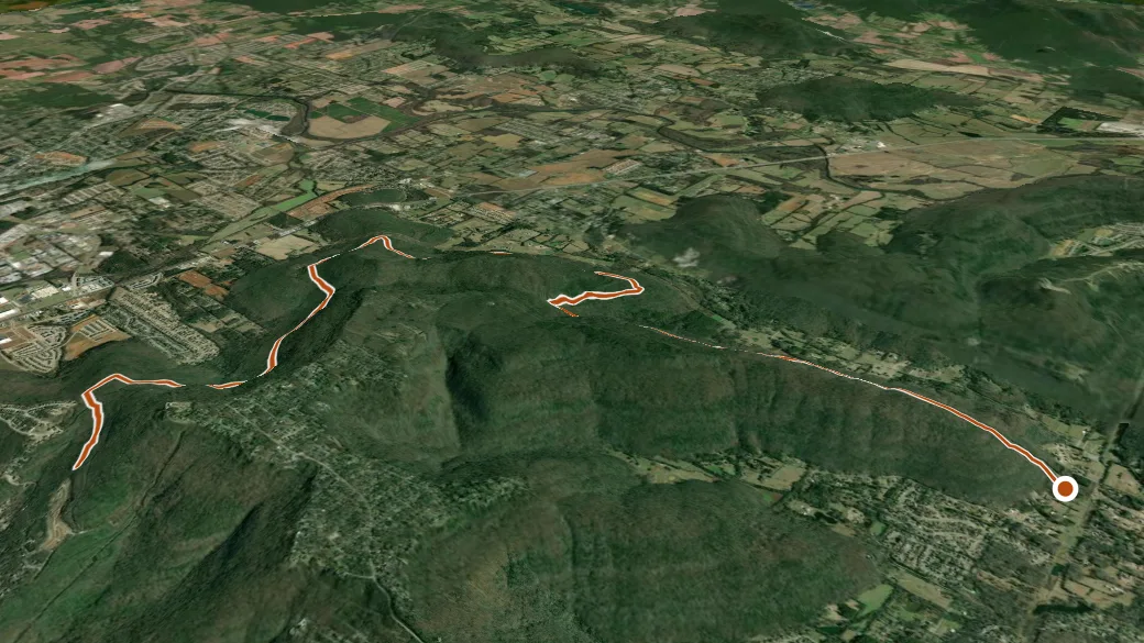 3-D terrain view of Flat Rock Trail