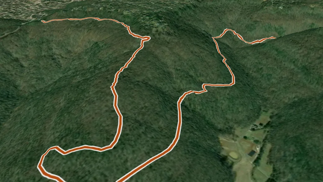 3-D terrain view of Arrowhead Trail