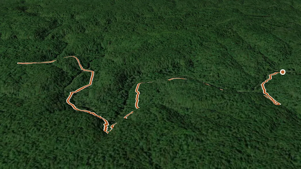3-D terrain view of Thompson Creek Wild Hiking