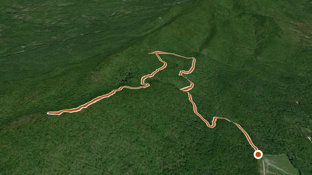 3-D terrain view of Nubbin Creek Hiking Trail