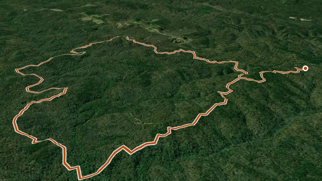 3-D terrain view of Pine Torch Horse Loop