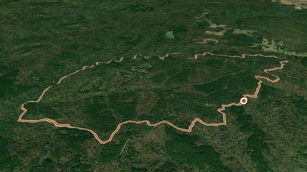 3-D terrain view of Key Mill Horse Loop