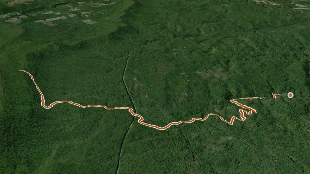 3-D terrain view of Chinnabee Silent Hiking Trail
