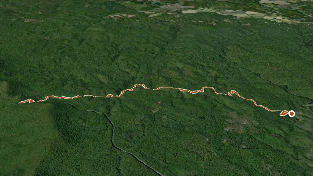 3-D terrain view of Skyway Loop Hiking Trail
