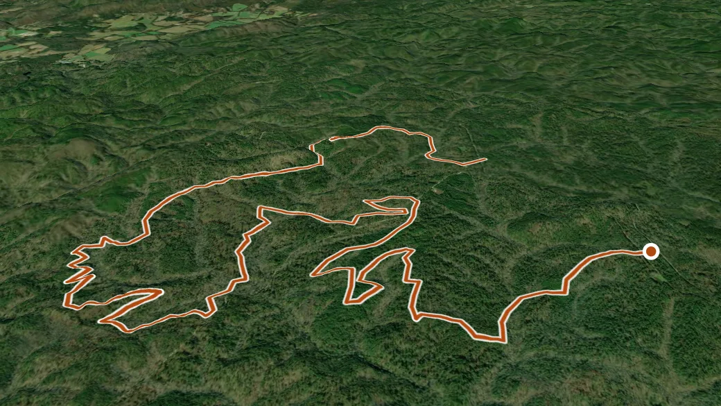3-D terrain view of Yellow Horse Trail