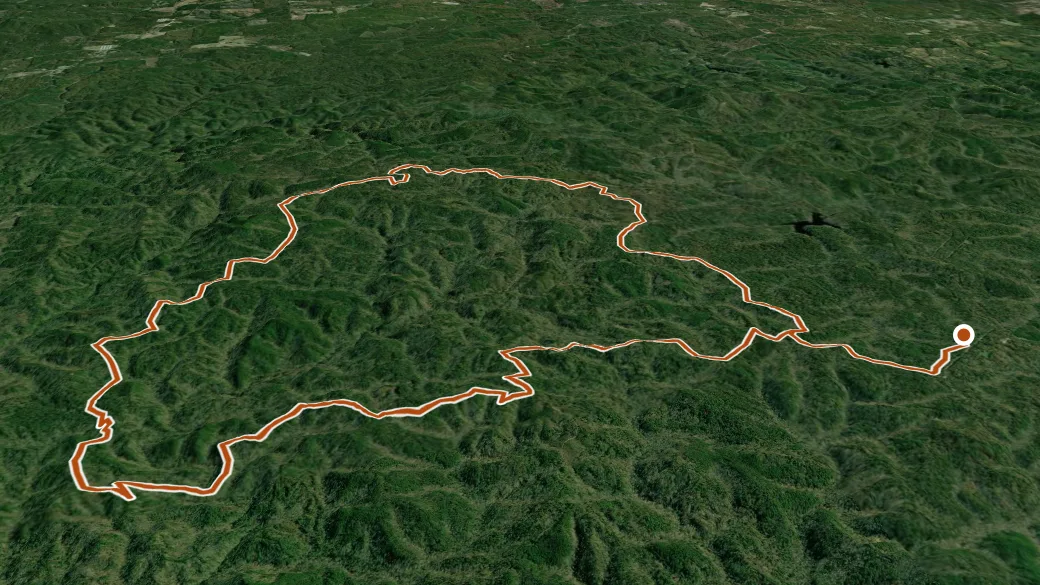 3-D terrain view of Blue Horse Trail
