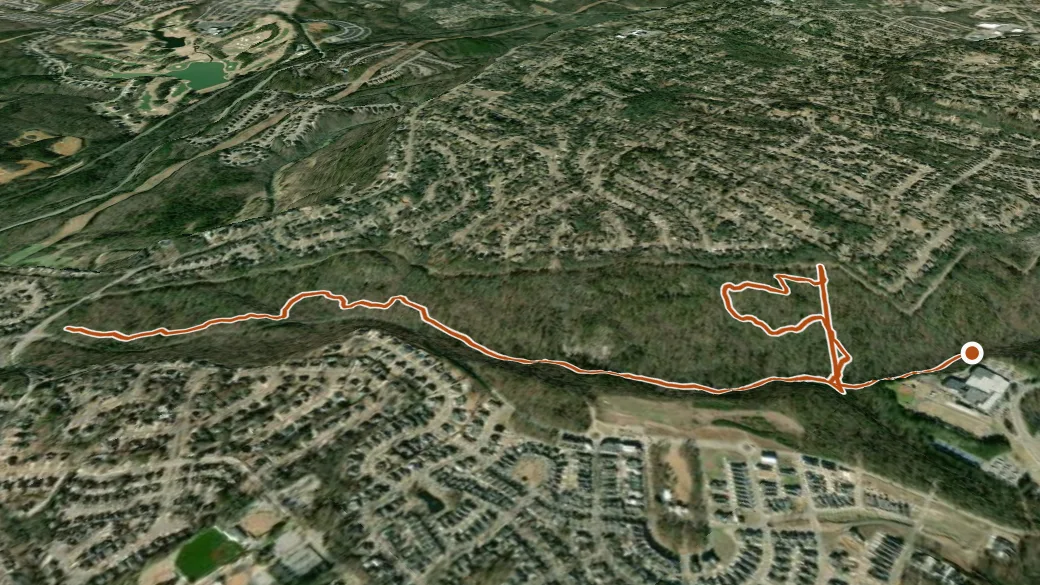 3-D terrain view of Moss Rock Preserve White Trail