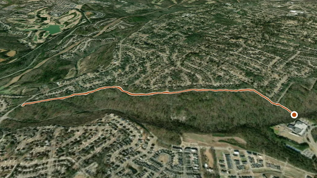 3-D terrain view of Moss Rock Preserve Powerline Trail