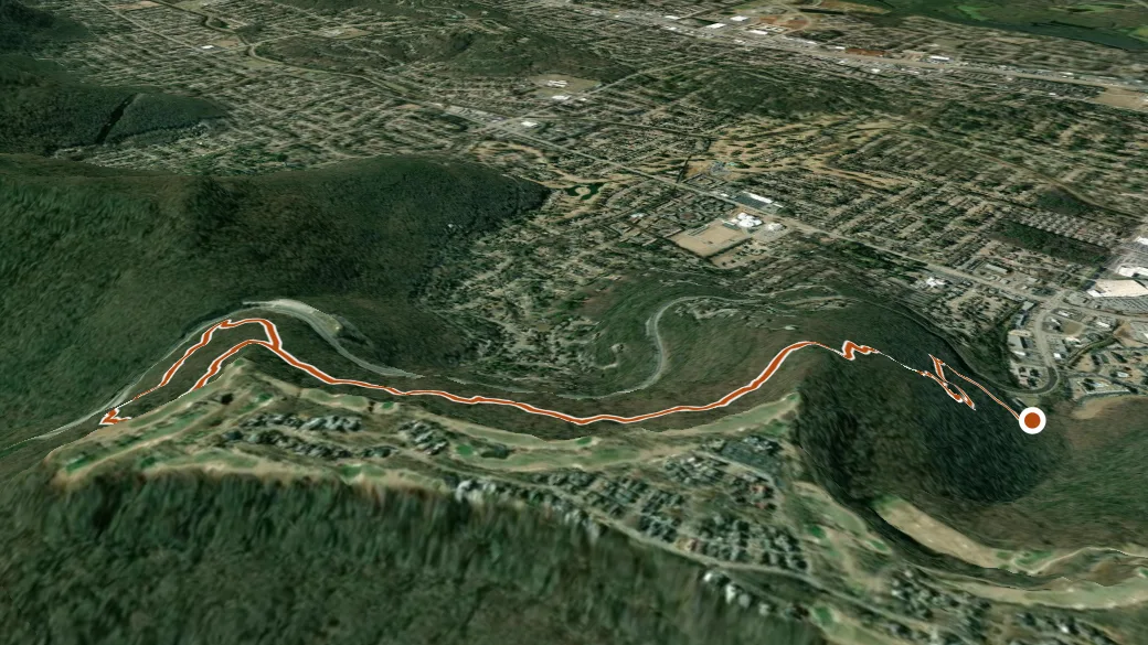 3-D terrain view of Fanning Trail