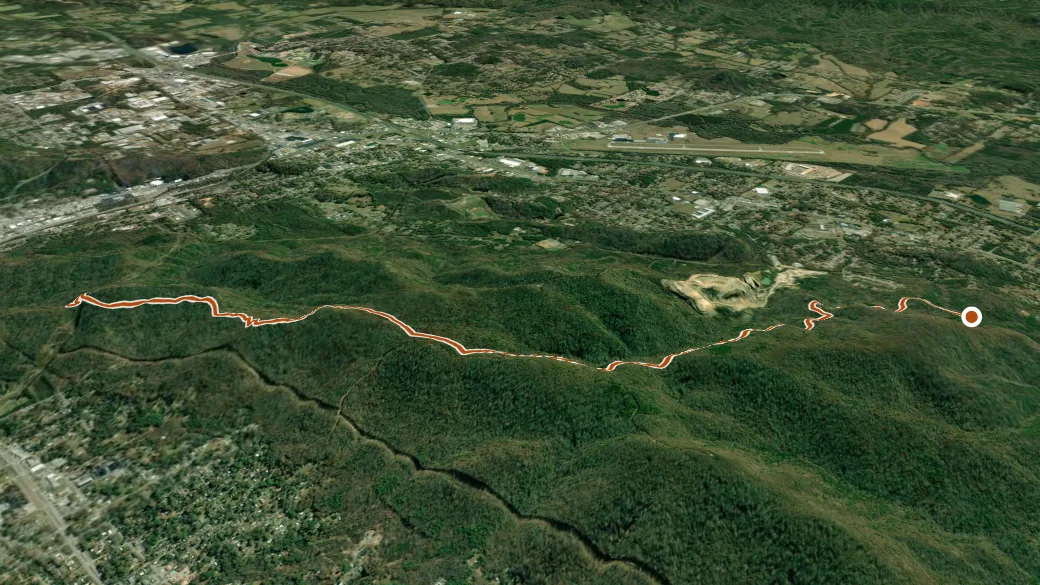 3-D terrain view of Chilhowee