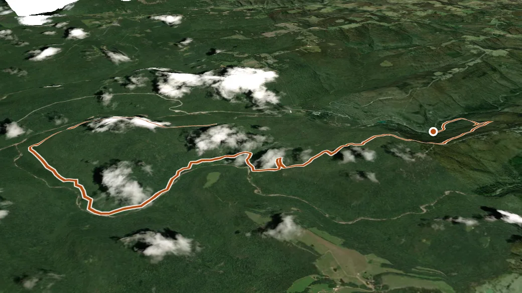 3-D terrain view of Butterfield Hiking Trail