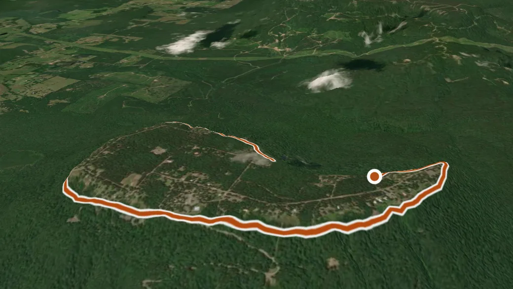 3-D terrain view of Rim Trail