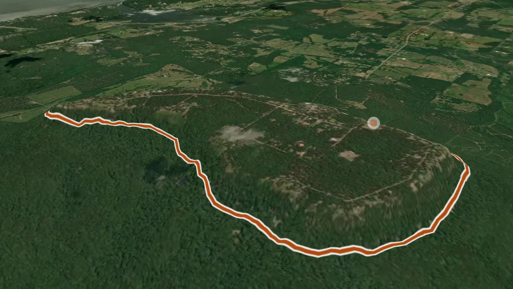 3-D terrain view of Bench Trail