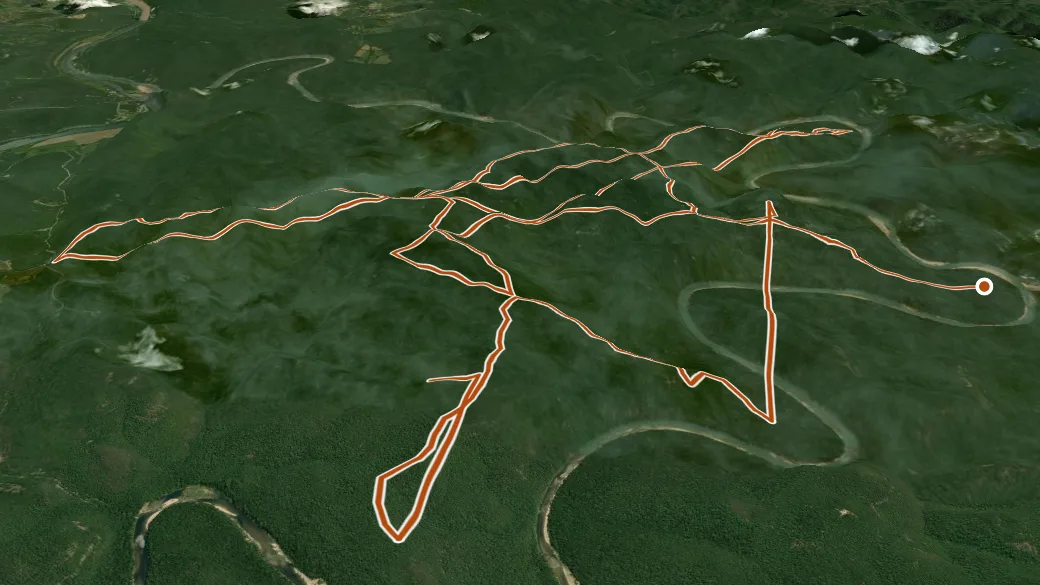 3-D terrain view of North Lower Wilderness Trails