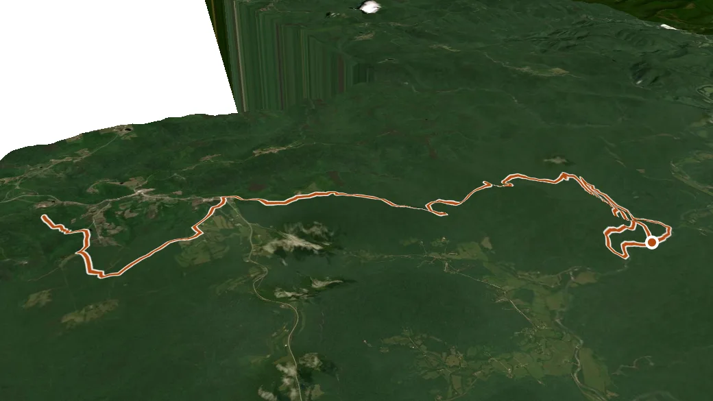 3-D terrain view of Deer Tower Trail