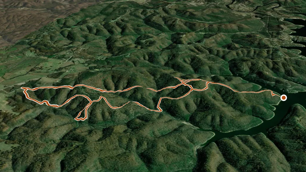 3-D terrain view of Devil's Eyebrow Trail