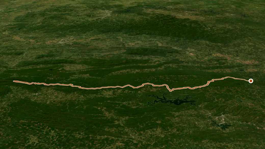 3-D terrain view of Ouachita National Recreation Trail