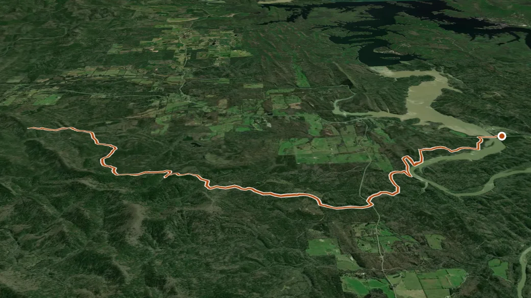3-D terrain view of Womble Trail North