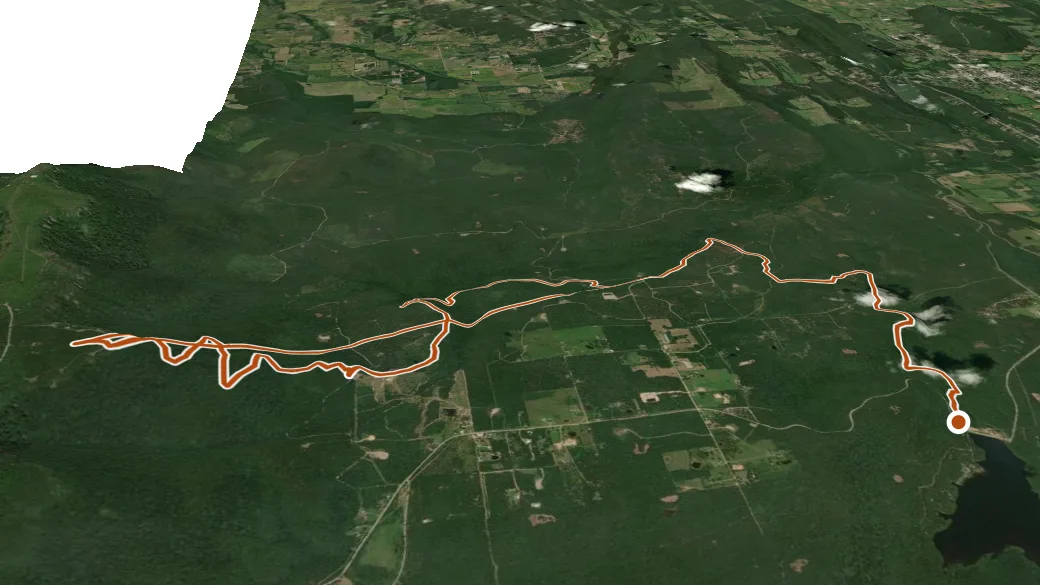 3-D terrain view of Mt. Magazine Trail