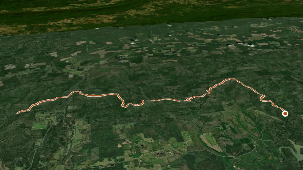 3-D terrain view of Ouachita Trail