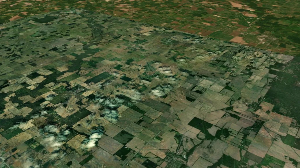 3-D terrain view of Buffalo River Trail