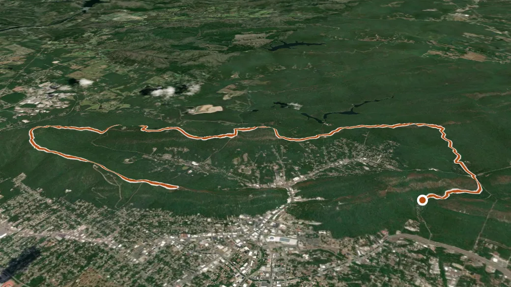 3-D terrain view of Sunset Trail