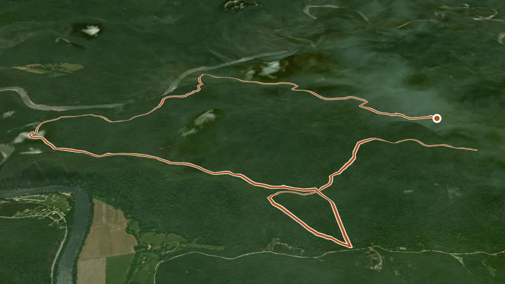 3-D terrain view of Cow Creek Trail