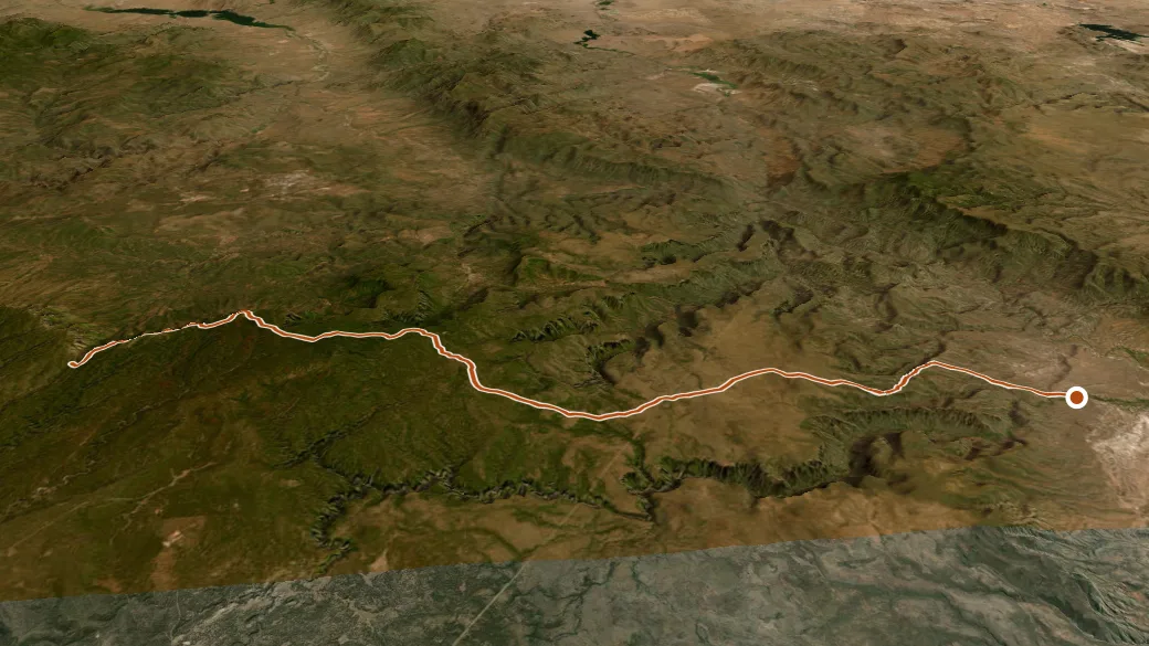 3-D terrain view of General Crook